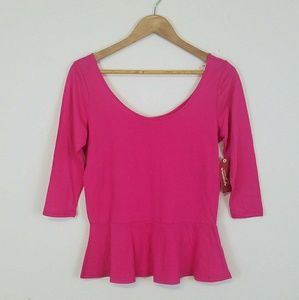 NWT Arizona Pink Peplum Top